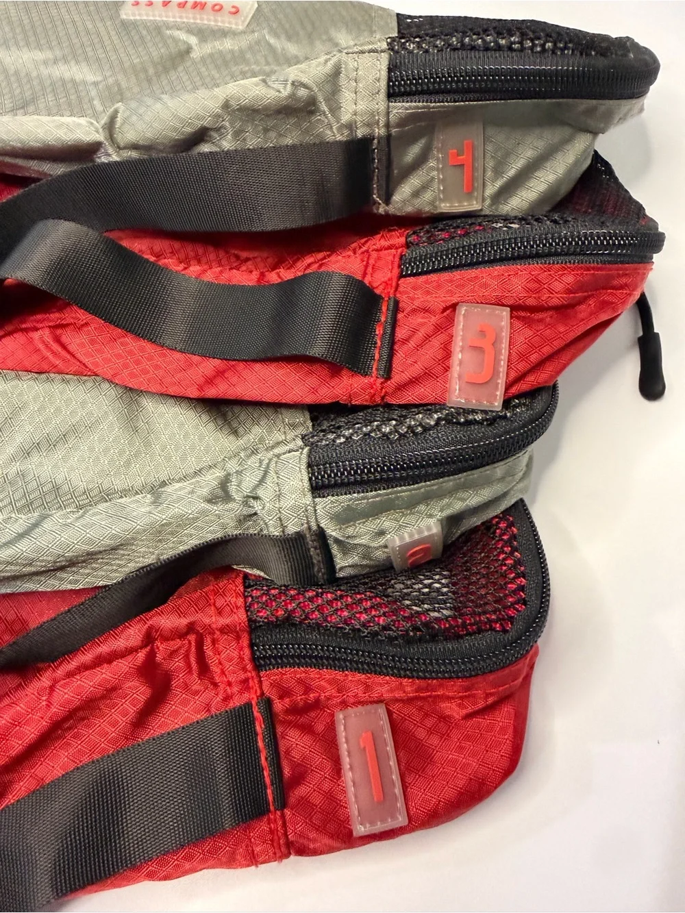 Compass Rose Travel Slim Packing Cubes Set - Red & Grey Travel Fashion Girl